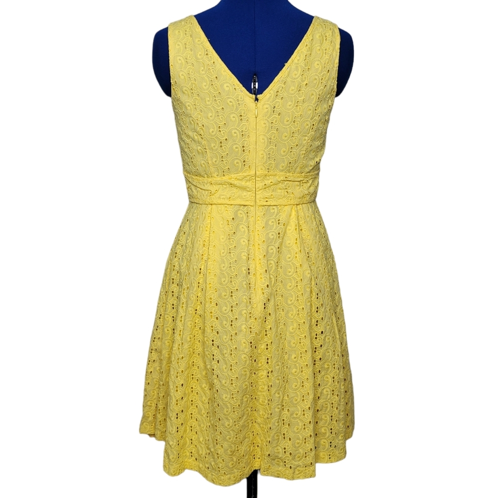 NINE WEST yellow eyelet criss cross wrap dress - Picture 6 of 8